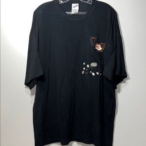 Vintage 2000 Warner Bros Tasmanian Devil Bowling Black Graphic Tee XL